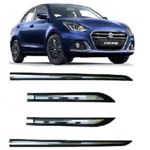 Car Door Side Beading For New Swift Dzire - Silver & Black
